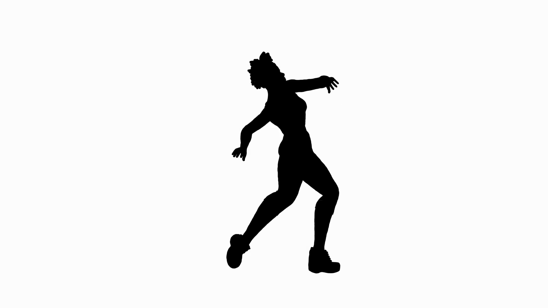 1920x1080 Animated Silhouette Of A Woman Doing A Martial Arts Kick. Includes