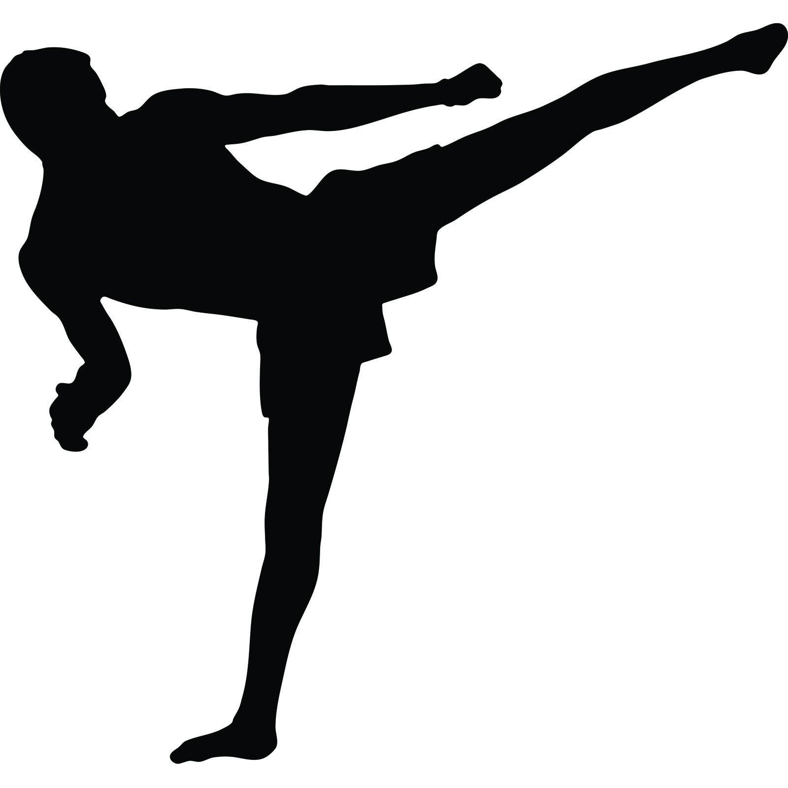 1600x1600 Martial Arts Flying Kick Muay Thai Kickboxing Wall Sticker