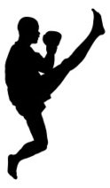 124x212 Kickboxing Silhouette Collection Stock Vectors