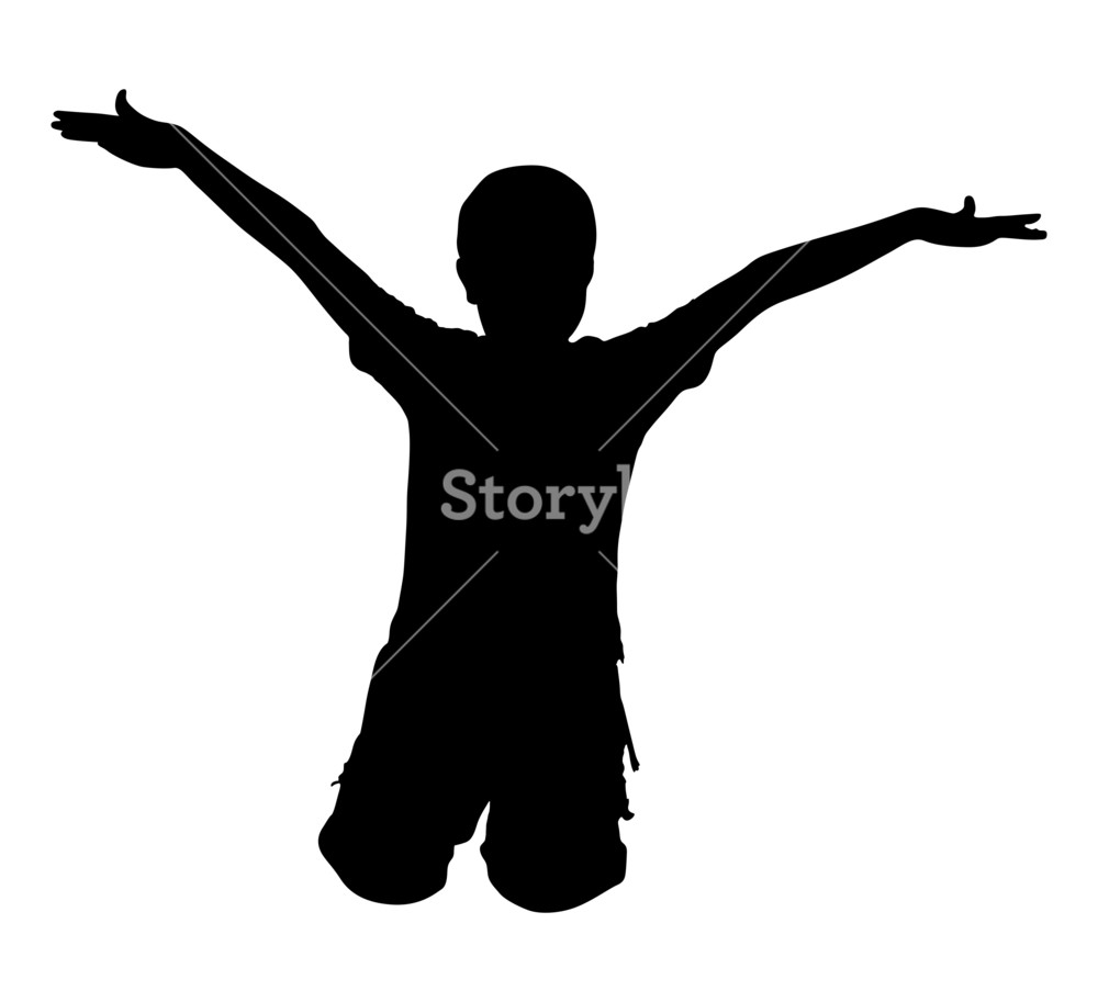 1000x913 Happy Kid Jumping Shape Royalty Free Stock Image