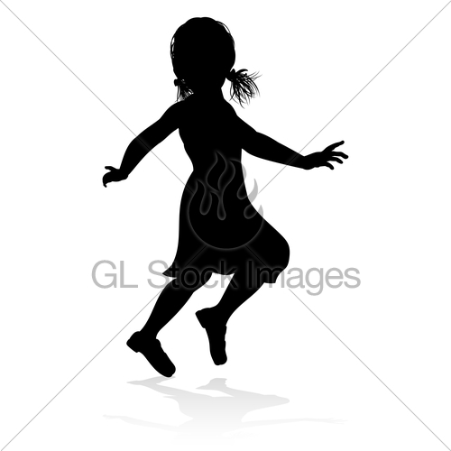 500x500 Child Kid Silhouette Gl Stock Images