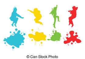 278x194 Playing Kids Silhouette Clipart Vector And Illustration. 10,877