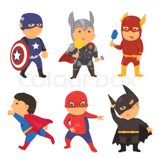 320x320 Cartoon Superhero Costume Kids. Vector Illustration For Comic