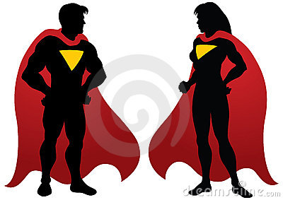 400x283 Female Superhero Silhouette Clipart