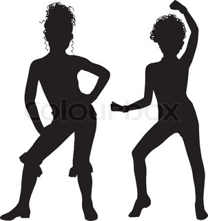 302x320 Dancing Silhouette Child Stock Vector Colourbox
