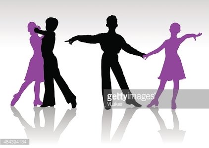 422x300 Silhouettes Of Kids Dancing Ballroom Dance Stock Vectors