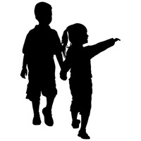 200x200 Kid Kids Child Children Silhouette Silhouettes Winter Season