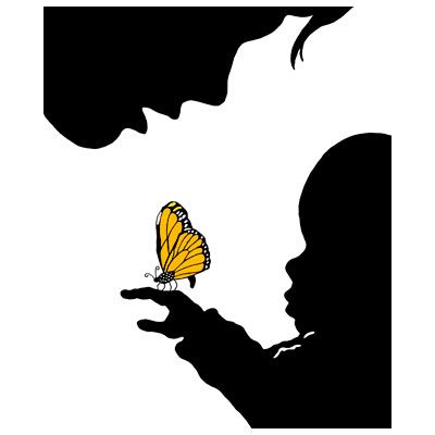 400x400 Mother Amp Child Canvas Butterfly Magic Silhouette