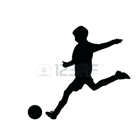 450x450 Soccer Silhouette Vector Football Player With Ball Stock And Free