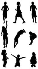 125x224 Cute Kids Running And Jumping Stock Vectors