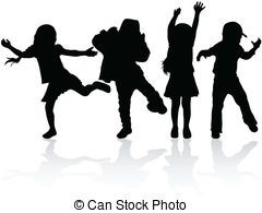 Kids Silhouette Clip Art