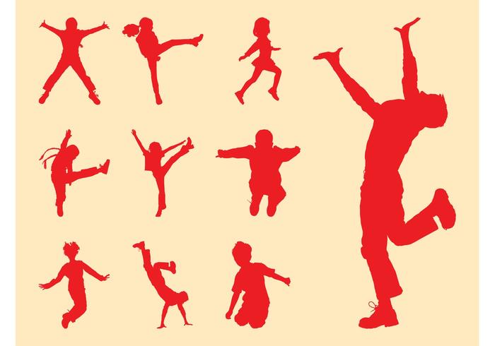 700x490 Kids Silhouette Free Vector