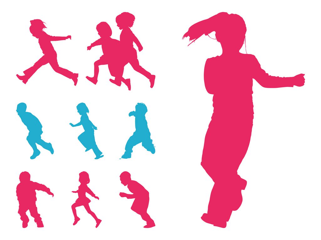 1024x765 Running Kids Silhouettes Vector Art Amp Graphics