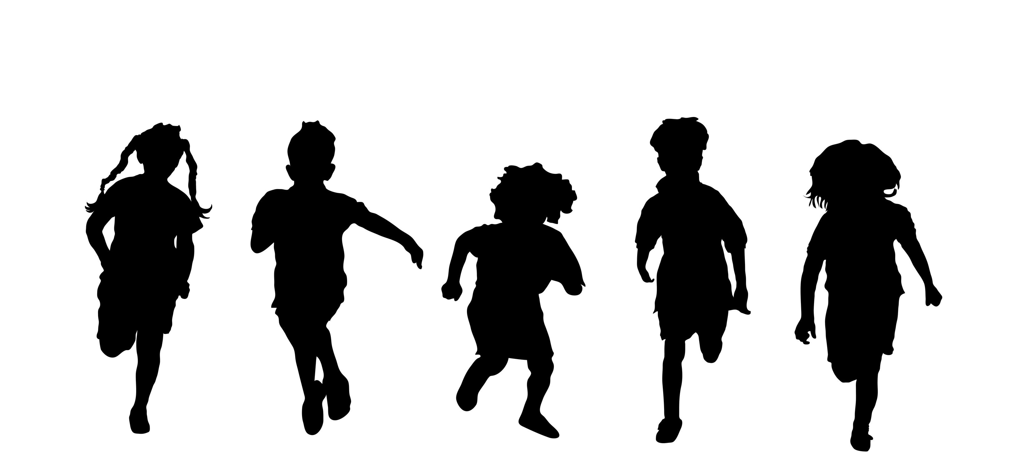 3291x1519 School Children Silhouette