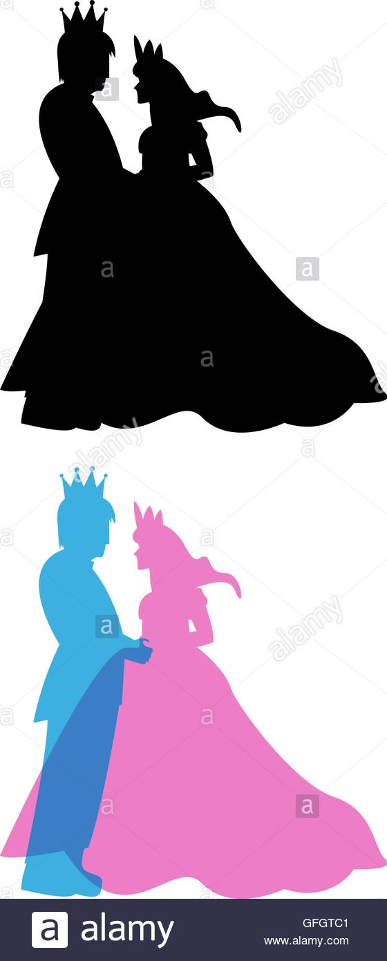 560x1390 Prince And Princess With Crown, King And Queen, Vector Stock