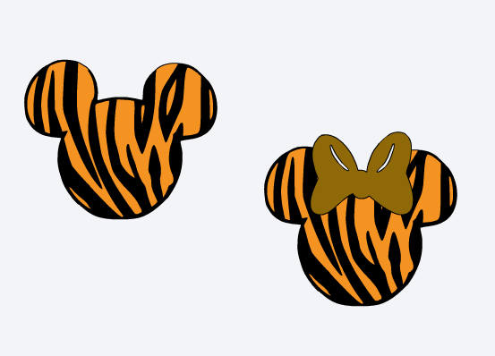 553x398 Svg, Disney, Mickey And Minnie Tiger, Animal Mouse Ears, Animal
