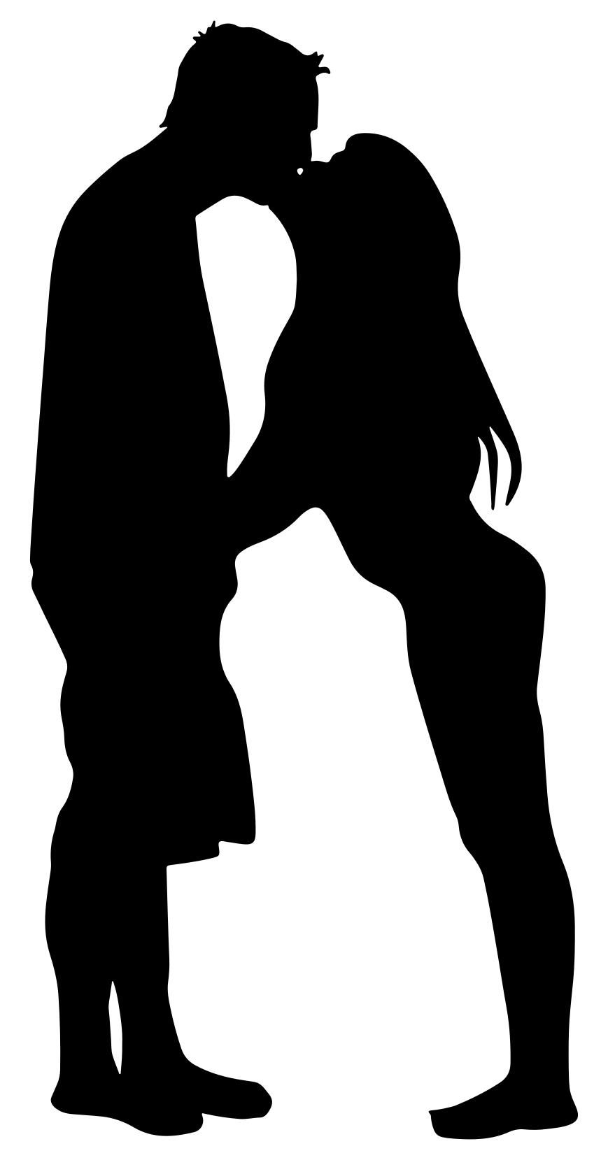 869x1659 Couple Kissing Silhouette Clipart
