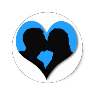 307x307 Heart Kissing Couple Silhouette Craft Supplies Zazzle