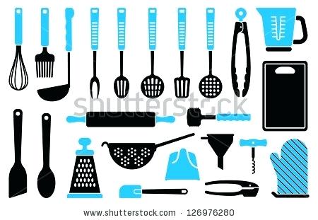 450x311 Cooking Utensils Silhouette Kitchen Utensils Border Decorating