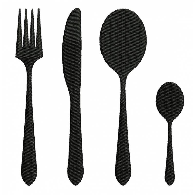 800x800 Kitchen Silhouette Fork And Spoon Utensils Design