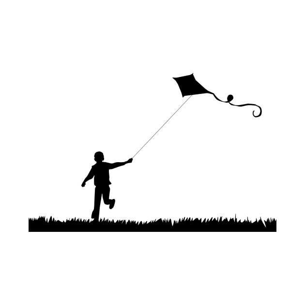 630x630 Limited Edition. Exclusive Boy Flying Kite Silhouette