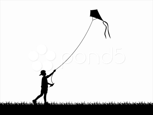 640x480 Stock Video Silhouette Boy Kite ~