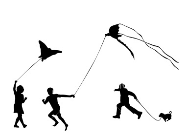 380x279 Flying Kite Silhouette