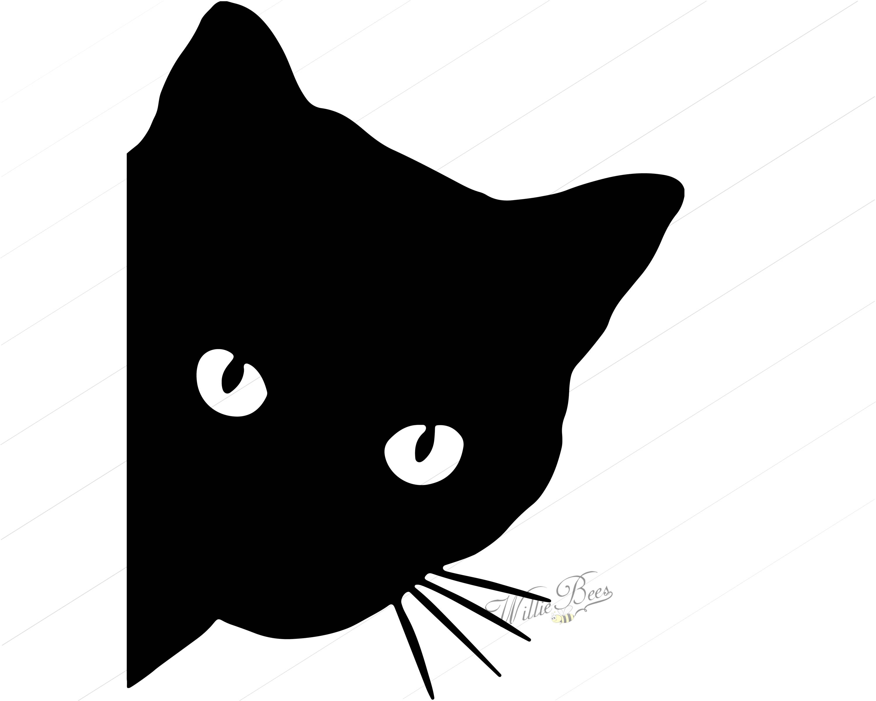 3000x2400 Peeking Cat Svg Feline Svg Cat Svg Peeking Cat Silhouette