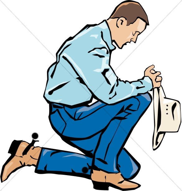 585x612 Praying Cowboy In Color Prayer Clipart