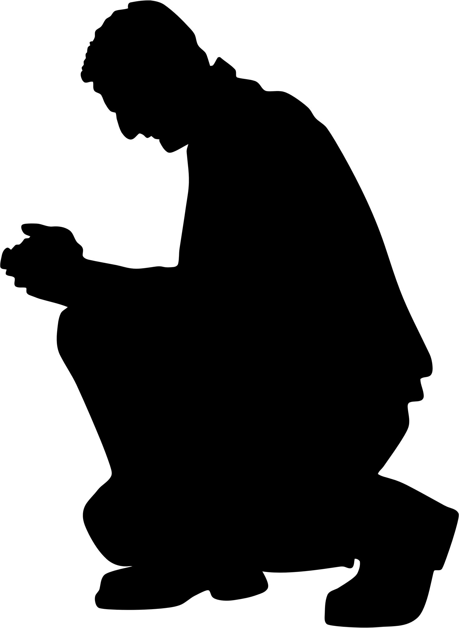 1508x2062 Kneeling Praying Man Silhouette Icons Png