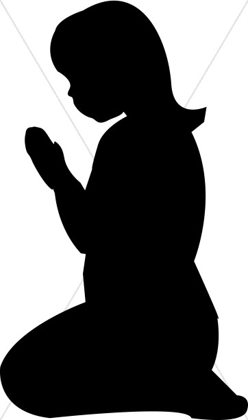 362x612 Girl Silhouette Kneeling Prayer Clipart