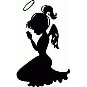300x300 Kneeling Child Angel Silhouette Design, Silhouette And Angel