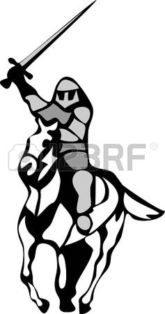 237x450 Knight On Horse Clipart Black And White