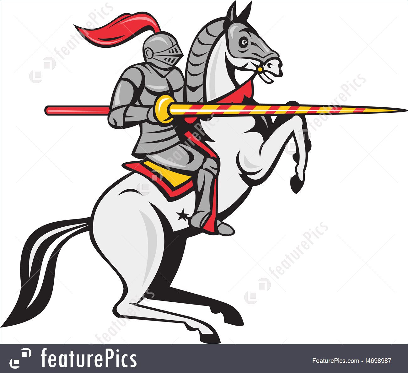1300x1188 Illustration Of Knight Lance Steed Prancing Isolated Cartoon