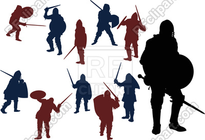 400x274 Medieval Knight Tournament Among Swordsmans Royalty Free Vector