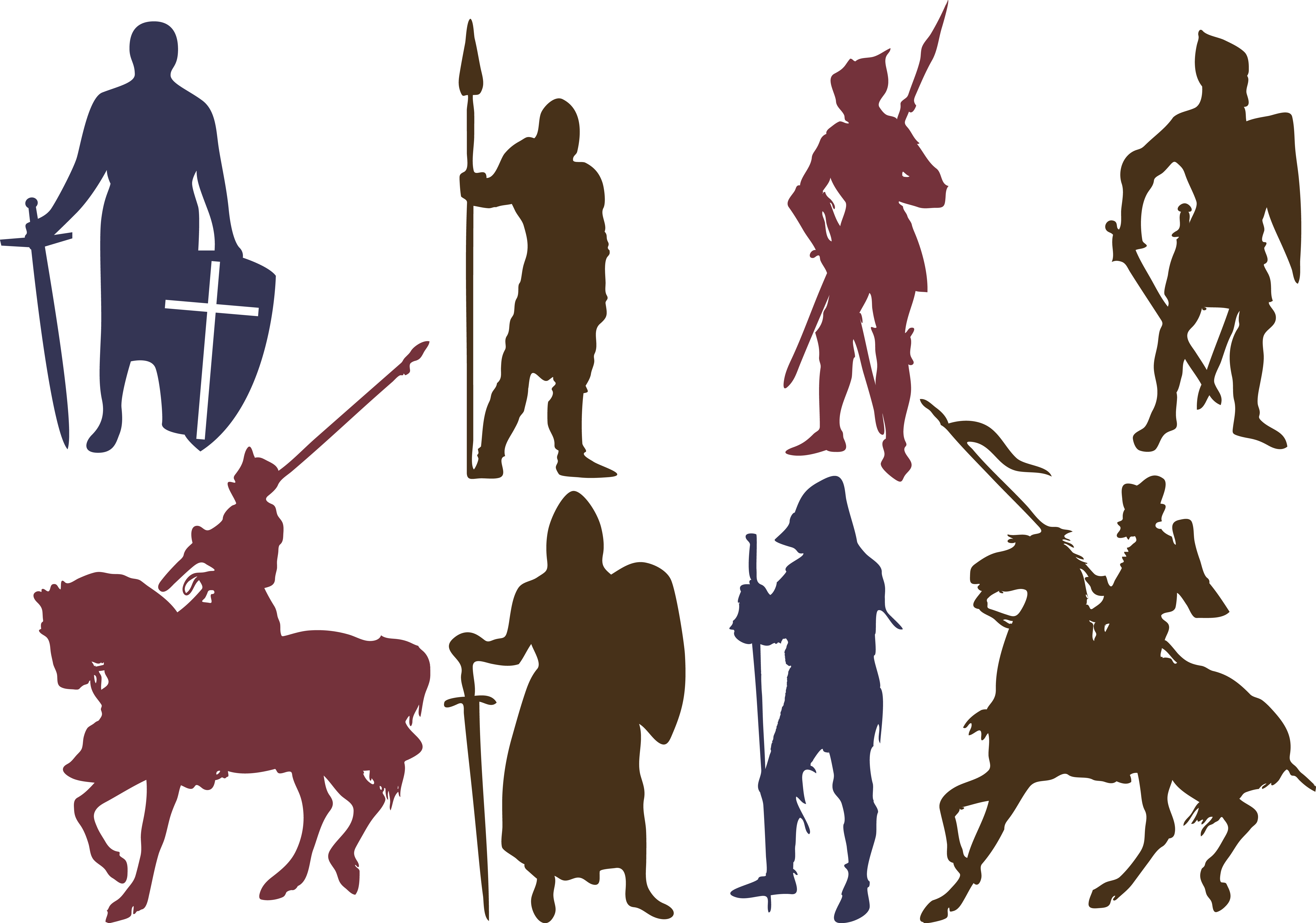 5699x3998 Silhouette Knights Templar Download Icon