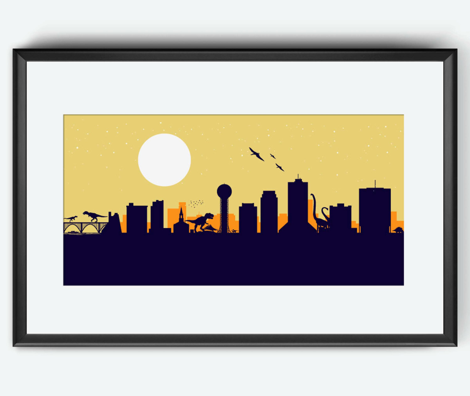 1500x1264 Knoxville Skyline Print Dinosaurs Print Knoxville Tennessee