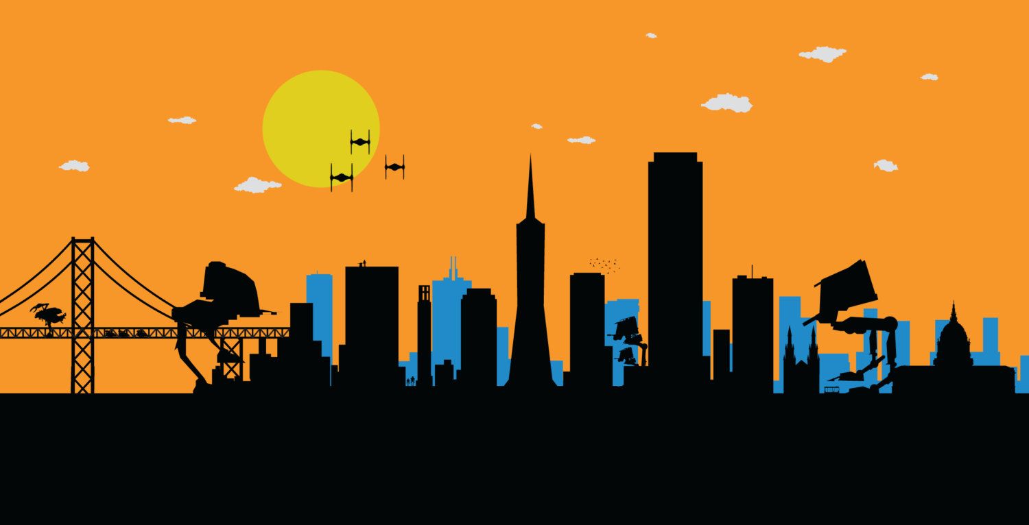 1500x766 Boston Skyline Print, Good Bye Mr. Spock, For Star Trek Actor