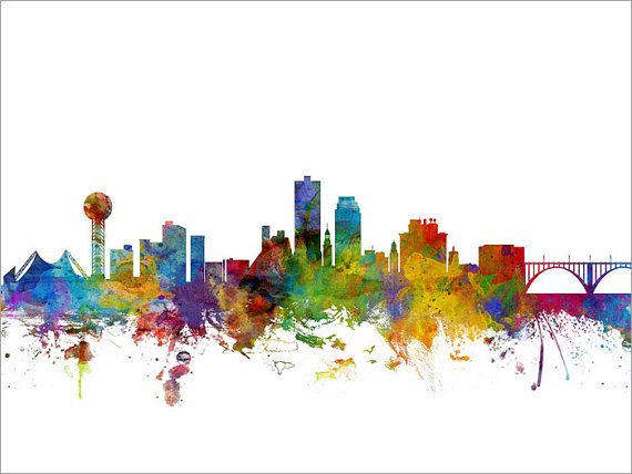570x428 Knoxville Skyline Knoxville Tennessee Cityscape Art By Artpause