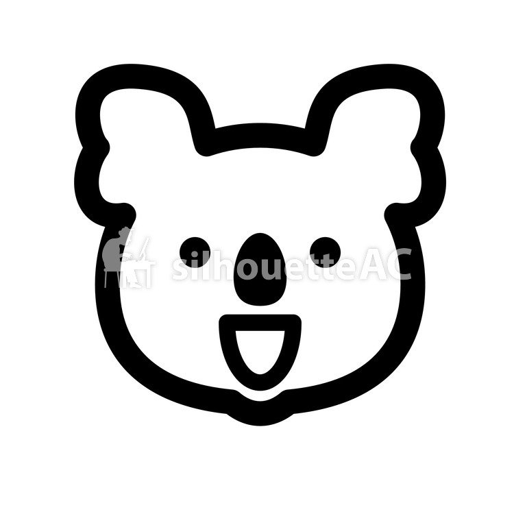 750x750 Free Silhouette Vector Animal, Face, Koala