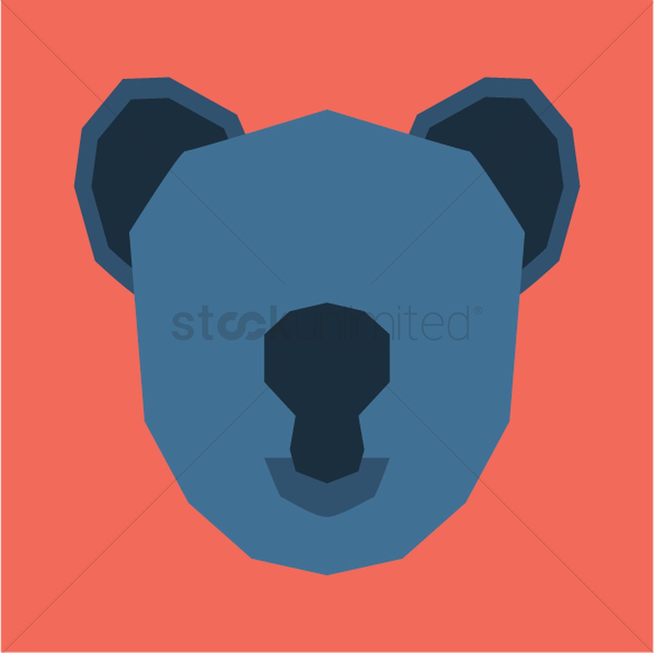 1300x1298 Silhouette Of Koala Face Vector Image
