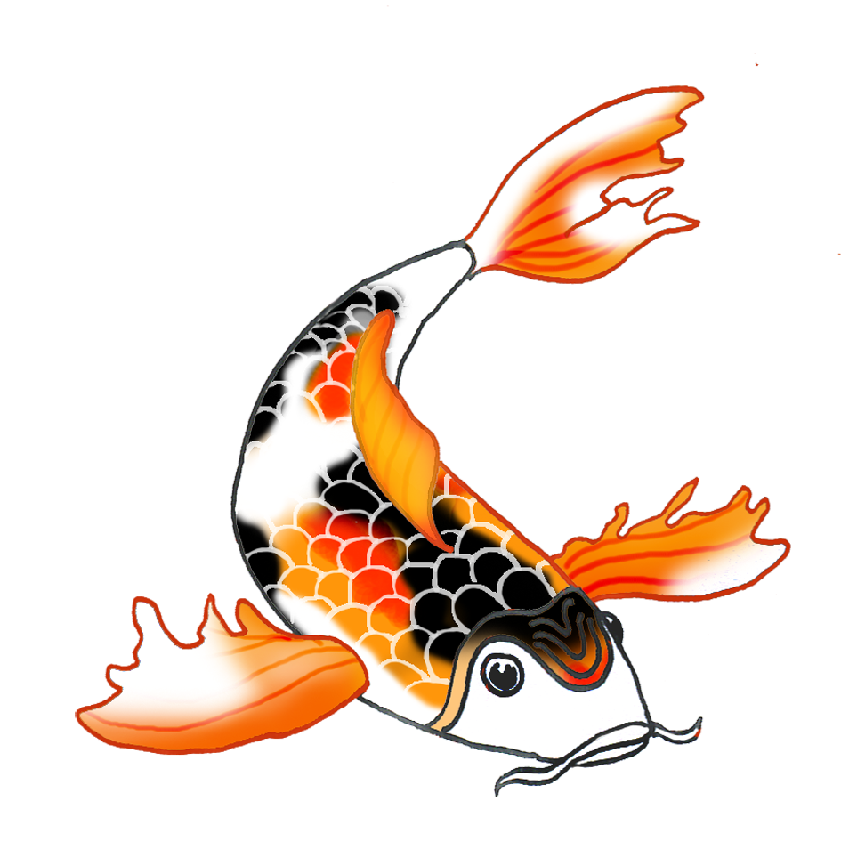 945x973 Colorful Koi Fish Drawings