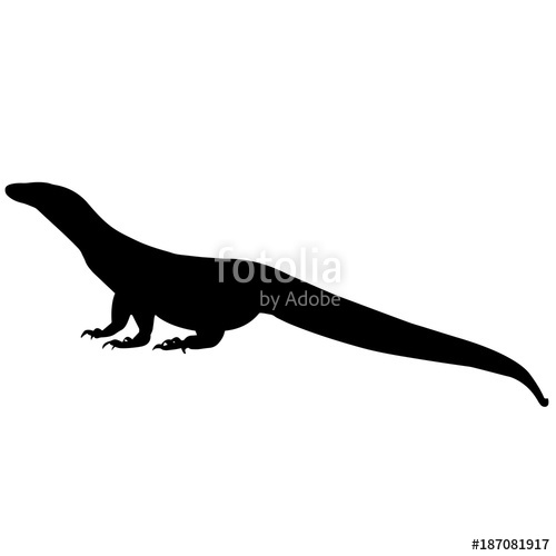 500x500 Komodo Dragon Silhouette Vector Graphics Stock Image And Royalty
