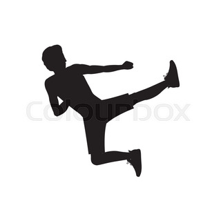 320x320 Vector Man Silhouettes Fighting Kung Fu Stock Vector Colourbox