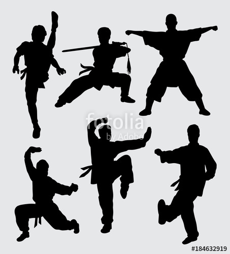 453x500 Kungfu And Martial Art Silhouette. Good Use For Symbol, Logo, Web