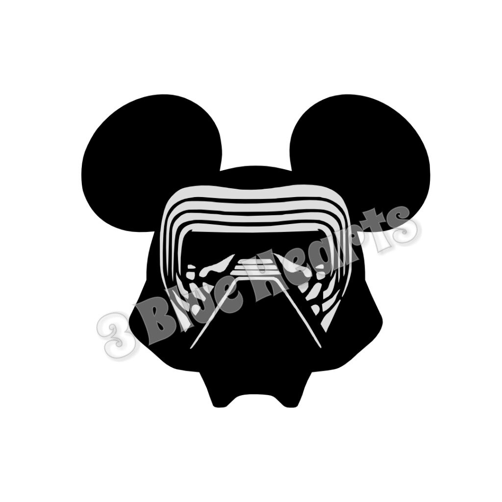 1024x1024 Kylo Ren Mickey Head Star Wars Mickey Head Kylo Ren Svg Dxf