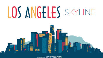 352x198 Los Angeles Night Skyline Illustration Free Vector Download 330127