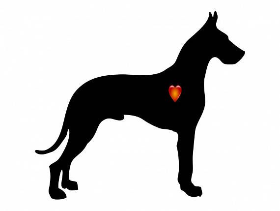 570x429 Dog Silhouette Great Dane Cross Stitch Pattern Dog Silhouette