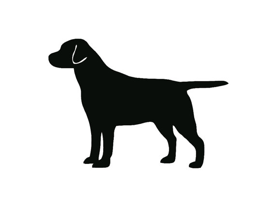 570x428 Labrador Retriever Dog Breed Silhouette Custom Die Cut Vinyl