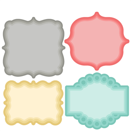 432x432 Layered Label Set Svg Scrapbook Cut File Cute Clipart Files